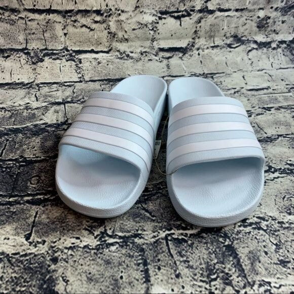 Adidas Size 11  Adilette Aqua Slides Light Blue FY8106 - Picture 8 of 9
